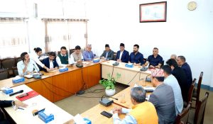 Home Minister Gurung briefs all-party meeting on post-disaster situation