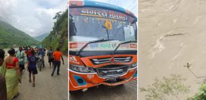3 missing after car plunges into Sunkoshi River following bus collision in Sindhuli