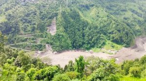 Landslide debris completely buries Upper Trishuli-3 ‘B’ project camp in Nuwakot