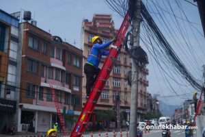 Service providers begin organising overhead utility cables in Kathmandu (Photos)