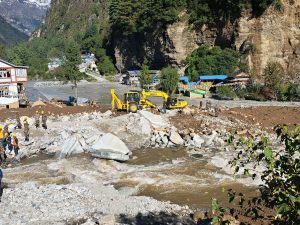 Work begins to clear blocked Marsyangdi River