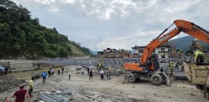 Bailey bridge installation begins over Tadi River in Nuwakot