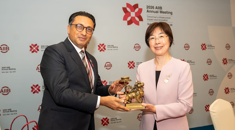 Finance Minister Wagle meets AIIB President Zou, urges more investment in reconstruction and infrastructure
