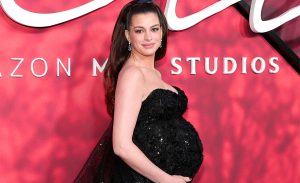 Hollywood star Anne Hathaway flaunts baby bump in Prabal Gurung gown