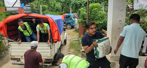 ANNFSU continues humanitarian campaign, distributes relief to flood-affected families in Rasuwa