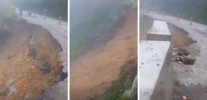 Nagdhunga-Naubise road section sinks, traffic restricted