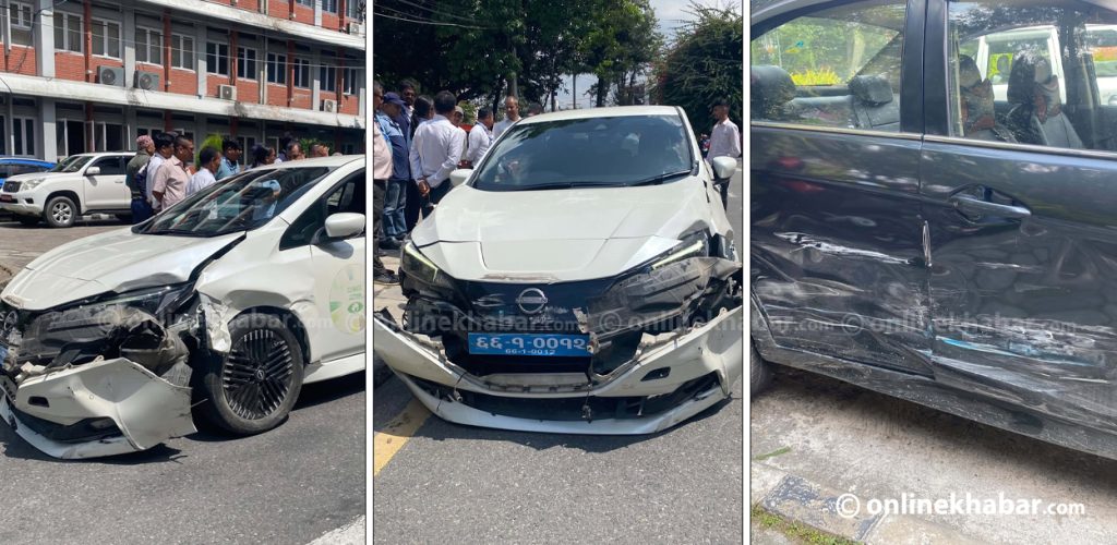 UNDP vehicle hits RSP MP's car inside Singha Durbar