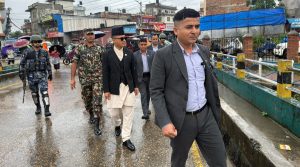 Home Minister Gurung visits Chyasal amid flood concerns