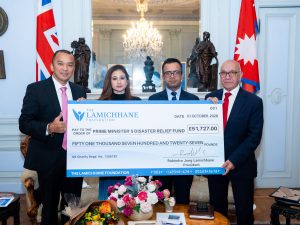 Lamichhane Foundation donates over £51,000 for flood relief
