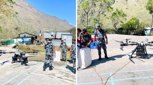 Relief delivered by drone to Budhigandaki flood-affected areas