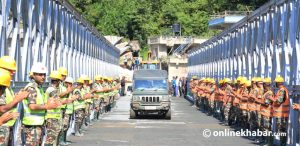 Rasuwa’s road link restored after 47 days as Bailey bridge opens in Betrawati