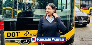How a Nepali woman found her place behind the wheel of a Danish bus