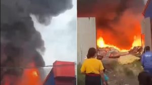 Fire breaks out at scrap shop in Suryabinayak