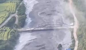 Budhigandaki flood washes away motorable bridge linking Manbu and Soti